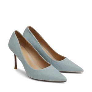 7 For All Mankind Light Blue Pointed Toe Pumps